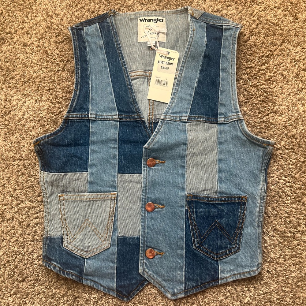 Wrangler x Lainey Wilson Patchwork Denim Vest - Size Small